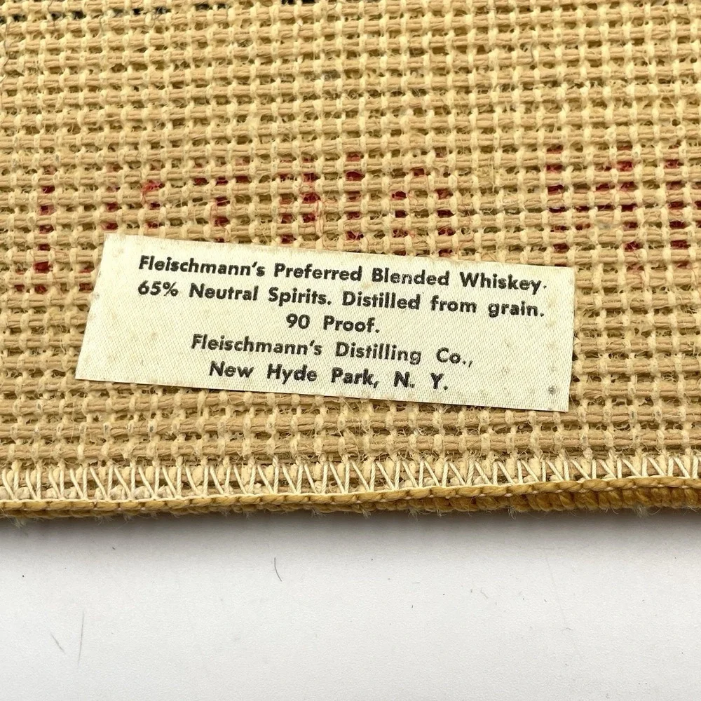 Vintage 1960s Fleischmann's Preferred Whiskey Advertising Bar Mat 18x13.5
